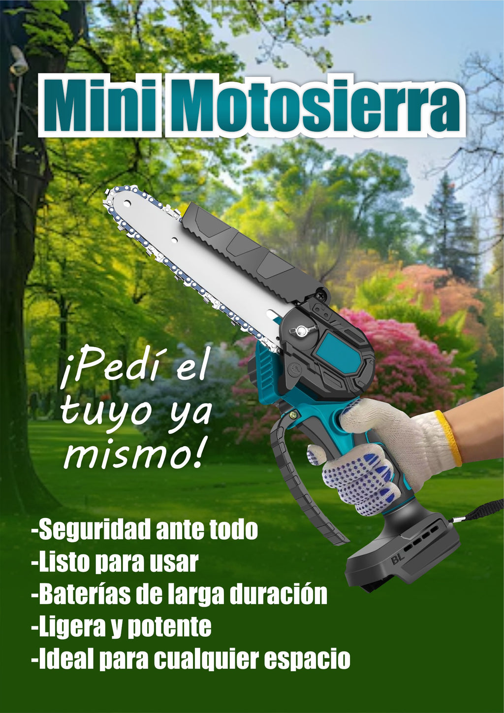 Mini motosierra inalámbrica